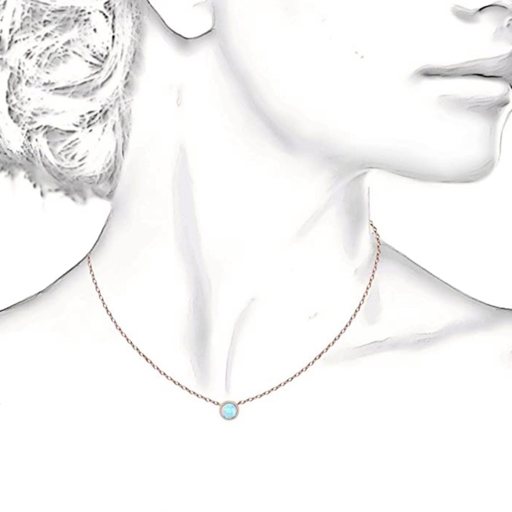Swarovski 14k Gold Opal Pendant Necklace Women - Picture 2 of 9